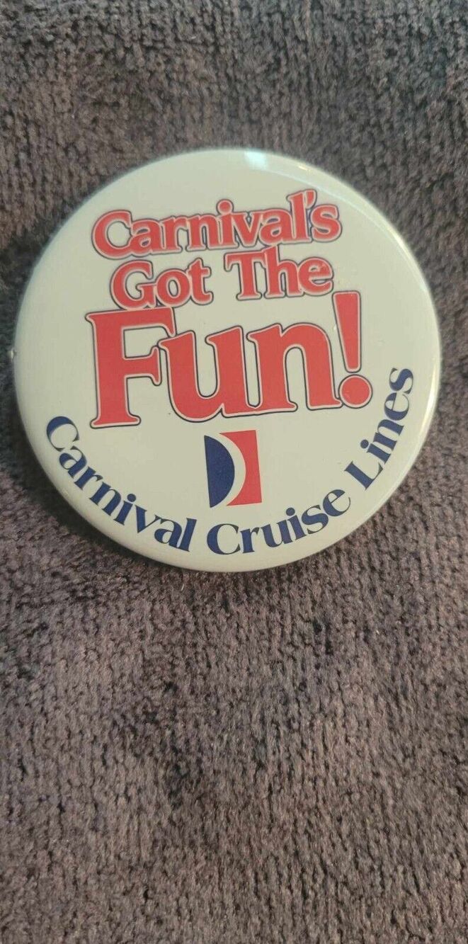 Vintage Carnival Cruise Line Souvenir pin button pinback *EE79